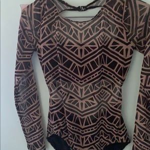 tribal mesh dance leotard